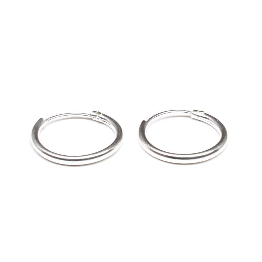 Simple plain ring Sterling Silver Earrings hinged Hoop for Girls - Pair