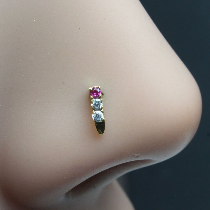gold-plated-indian-nose-stud-pink-white-cz-corkscrew-piercing-nose-ring
