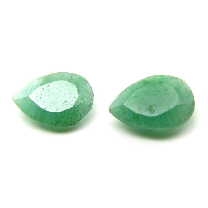 3Ct 2pc Pair of Pear Shape Natural Emerald Gemstones