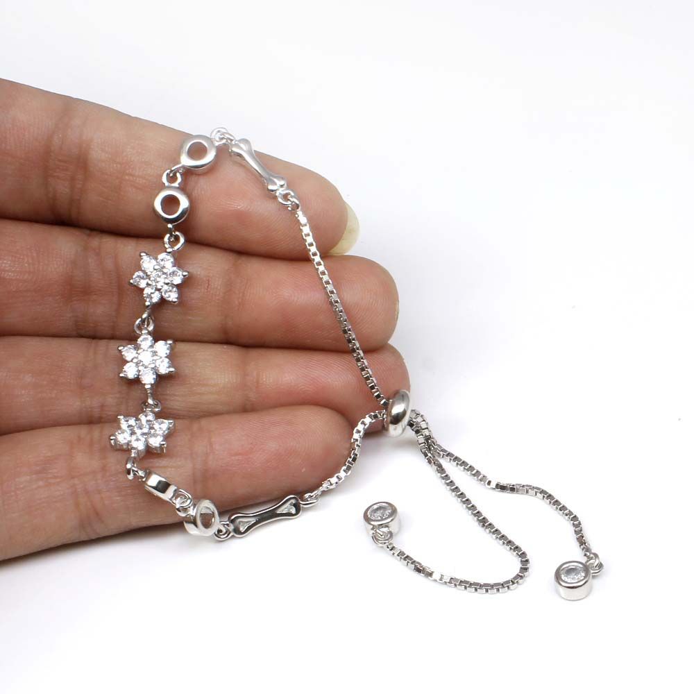 Buy 925 Sterling Silver Bracelet for Women Crystal Heart Fashion Hand Chain  Bracelets for Girls Online at desertcartINDIA