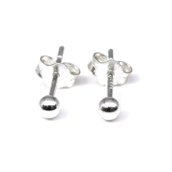 925 Sterling Silver Little Ball Stud Earrings for girl - Pair