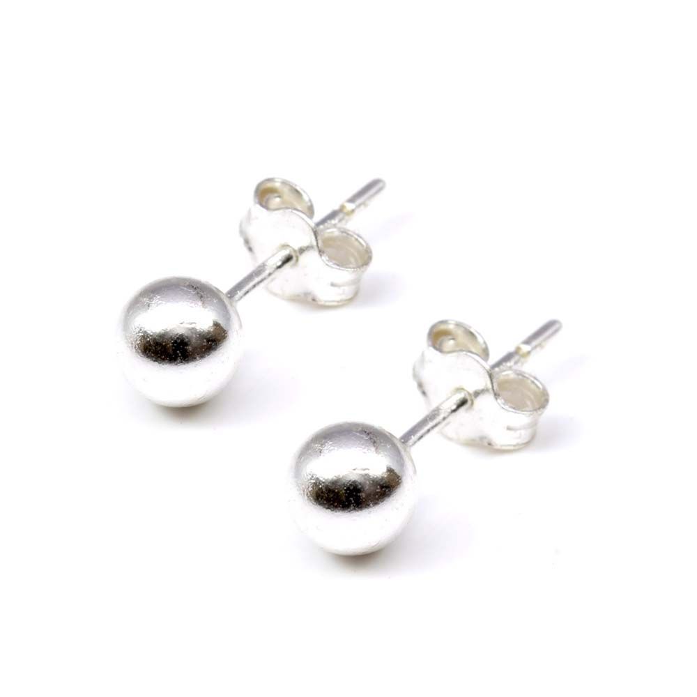 925 Sterling Silver Ball Stud Earrings for girl - Pair