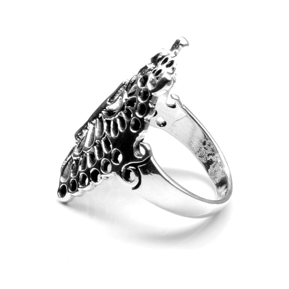 Scorpion Head Punk Oxidized Real Solid Silver Unisex Ring