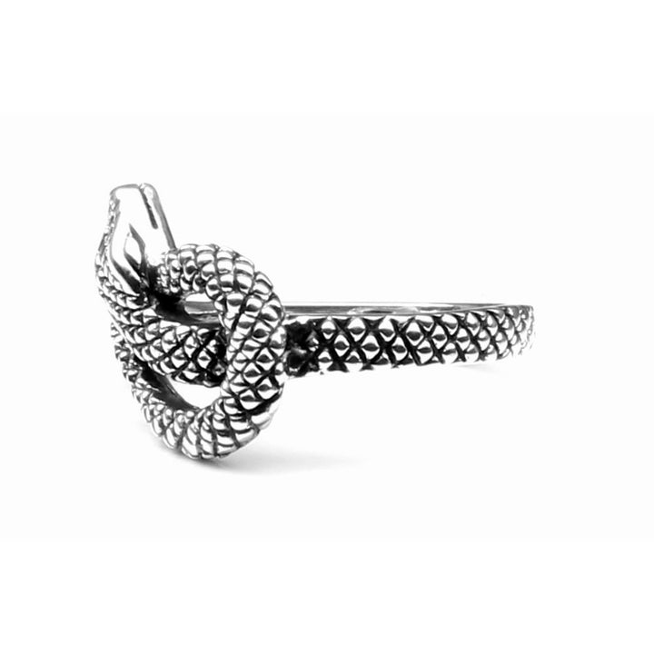 Snake Style Oxidized 925 Sterling Silver Unisex Ring