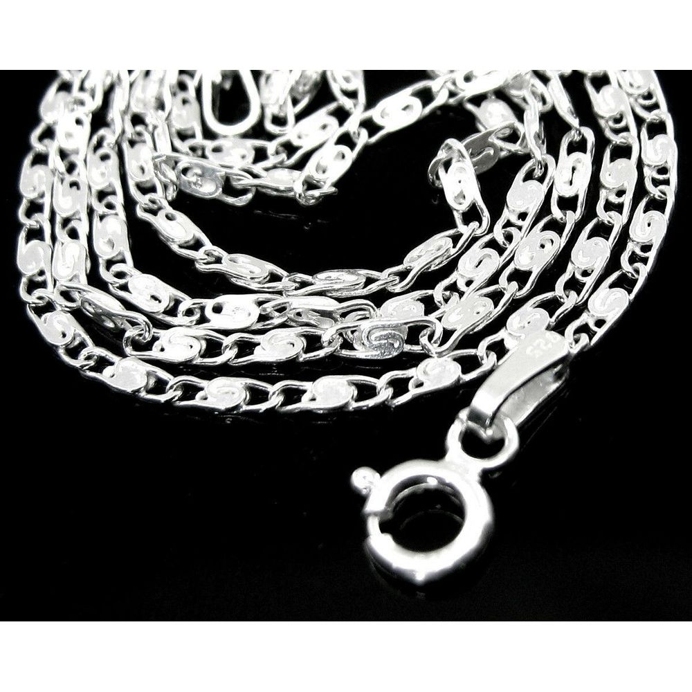 Swirl link Design chain in Real Solid 925 Sterling Silver 20"