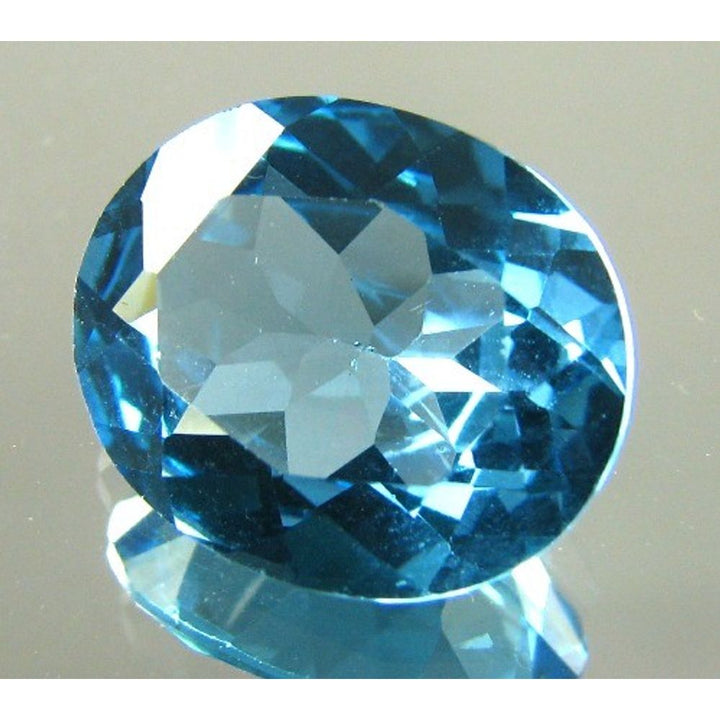 TOP QUALITY A+ LUSTER 4.7CT FINE CLEAR SWISS BLUE TOPAZ OVAL FACETED GEMSTONE