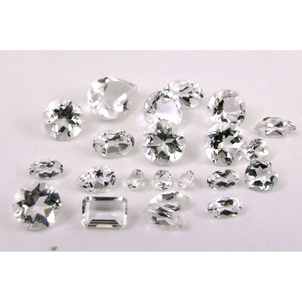 13.5Ct-22pc-Wholesale-Lot-Natural-White-Topaz-Mix-Cut-Gemstone-Parcel