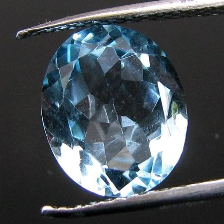 CERTIFIED-4.07Ct-Natural-Blue-TOPAZ-Oval-Faceted-Clear-Gemstone