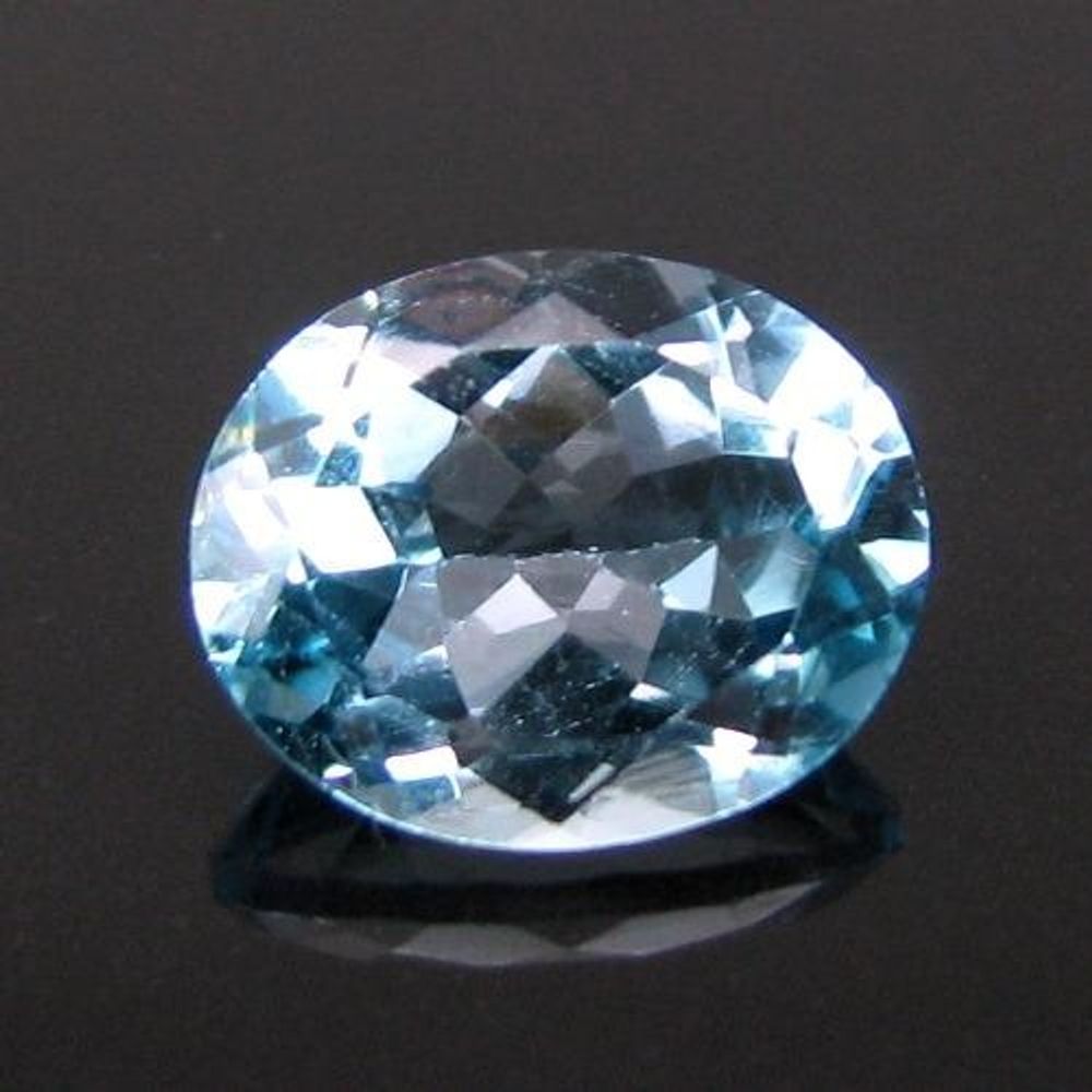 CERTIFIED-3.97Ct-Natural-Blue-TOPAZ-Oval-Faceted-Clear-Gemstone