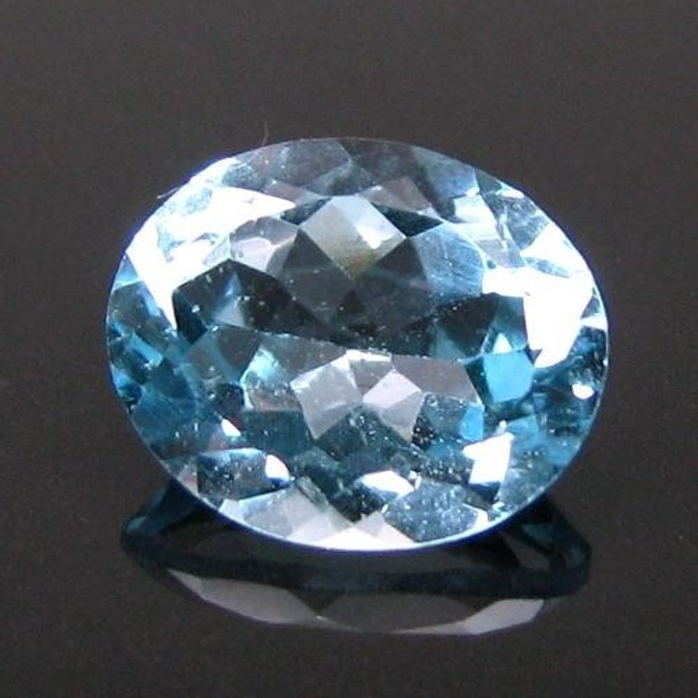 CERTIFIED-3.96Ct-Natural-Blue-TOPAZ-Oval-Faceted-Clear-Gemstone