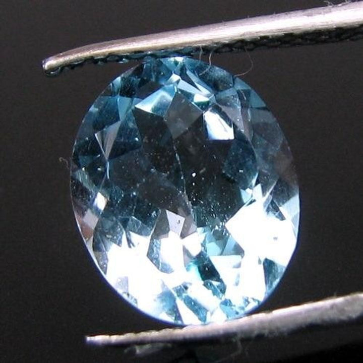 CERTIFIED 3.96Ct Natural Blue TOPAZ Oval Faceted Clear Gemstone