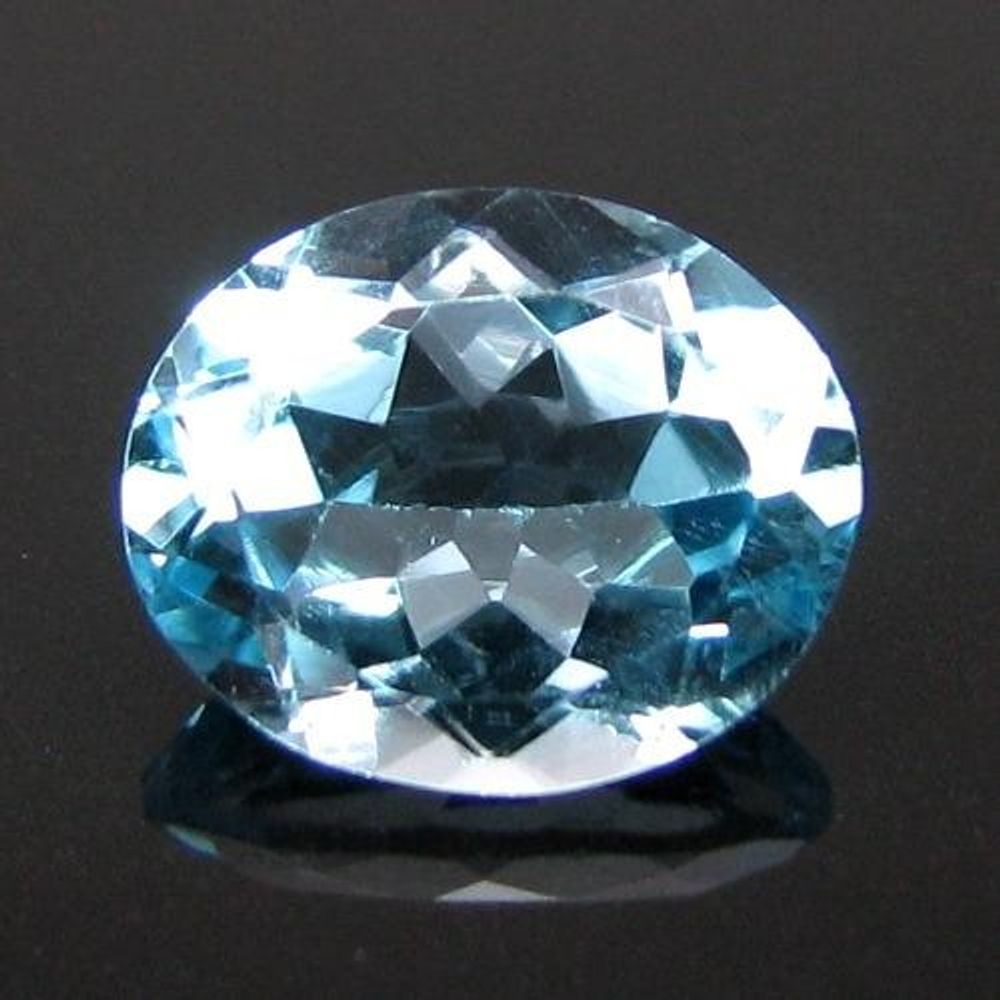 CERTIFIED-3.87Ct-Natural-Blue-TOPAZ-Oval-Faceted-Clear-Gemstone