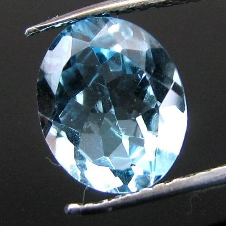 CERTIFIED 3.87Ct Natural Blue TOPAZ Oval Faceted Clear Gemstone