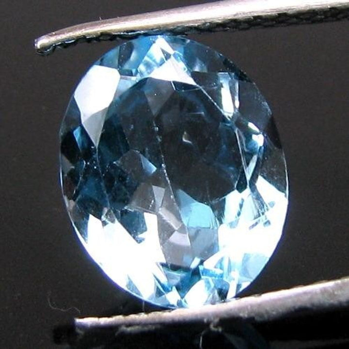 CERTIFIED 3.86Ct Natural Blue TOPAZ Oval Faceted Clear Gemstone