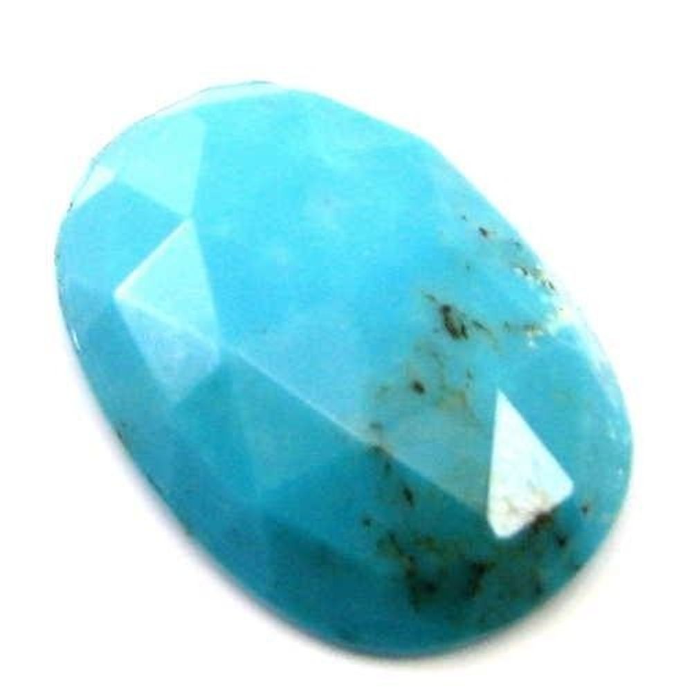 11Ct-Natural-Blue-Mexican-Turquoise-Checker-Oval-Faceted-Gemstone