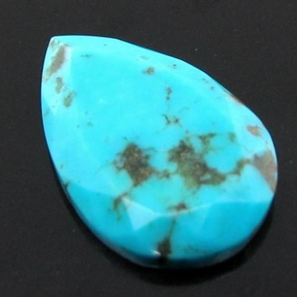 6.9Ct Natural Blue Turquoise Pear Faceted Gemstone