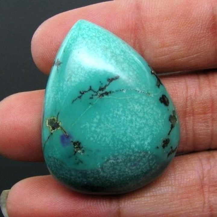 65.5Ct Natural Blue Tibet Turquoise Pear Cabochon Gemstone
