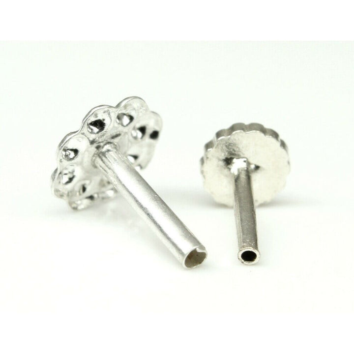 Ethnic Indian Sterling Silver Body Piercing Jewelry Nose Stud Push Pin