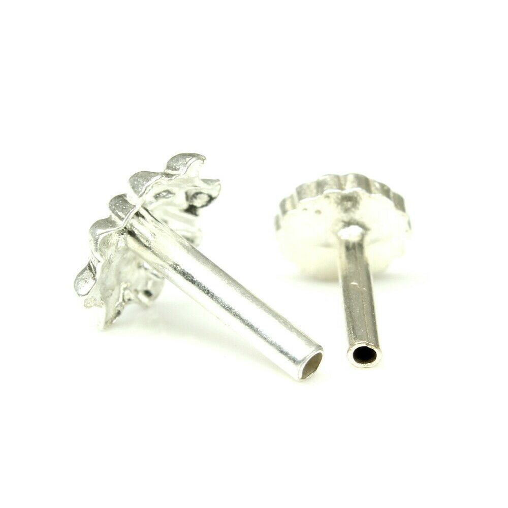 Ethnic Indian Sterling Silver Body Piercing Jewelry Nose Stud Push Pin