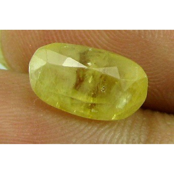 2.6Ct 100% Natural Earth Mined Ceylon Yellow Sapphire Oval Faceted Gemstone