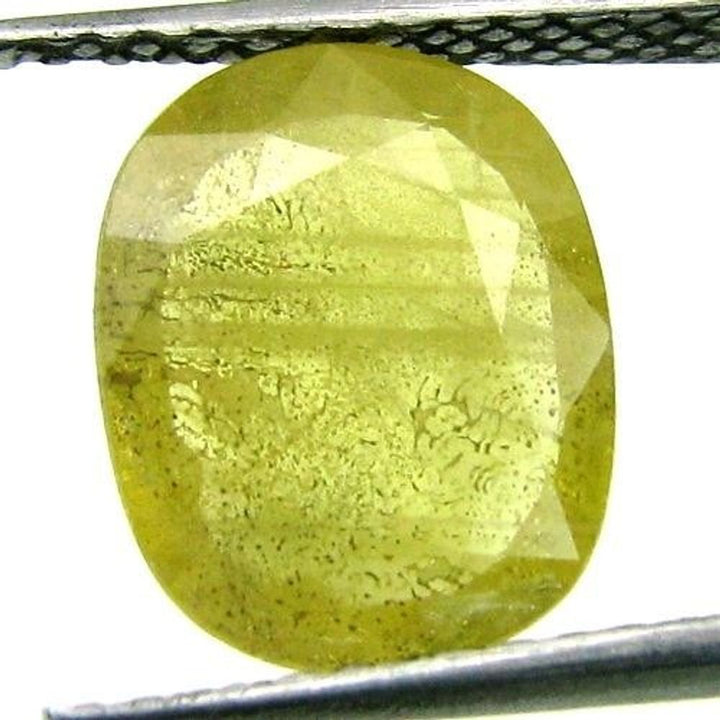 Certified 3.35Ct Natural Yellow Sapphire (Pukhraj) Oval Cut Gemstone