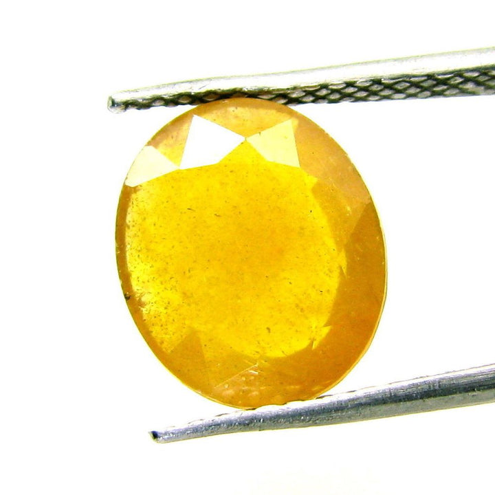 6.1Ct Natural Yellow Sapphire (Pukhraj) Oval Cut Gemstone for Jupitor Guru