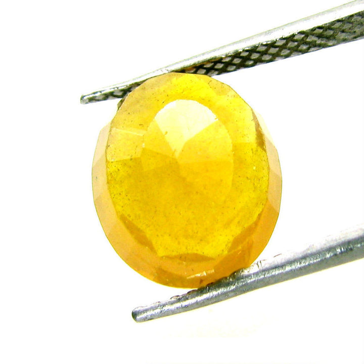 6.1Ct Natural Yellow Sapphire (Pukhraj) Oval Cut Gemstone for Jupitor Guru