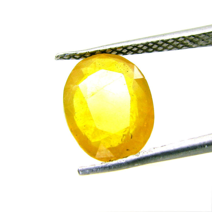 3.4Ct Natural Yellow Sapphire (Pukhraj) Oval Cut Gemstone for Jupitor Guru