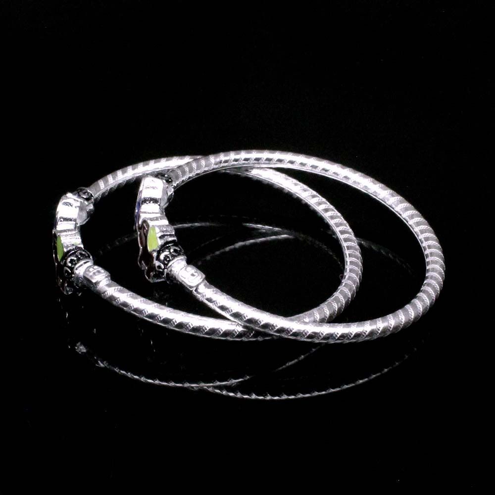 Baby Moon Elephant Sterling Silver Baby Toddler Bangles Bracelet - Pair